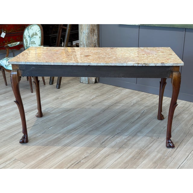 Early 19th Century Early 19th Century Irish Carved Mahogany Console Table With Marble Top For Sale - Image 5 of 8