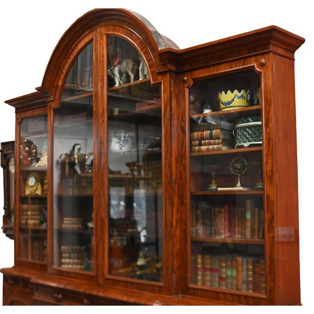 Victorian Breakfront Bookcase Gillows Library a Blain Liverpool, 1880 For Sale - Image 4 of 12