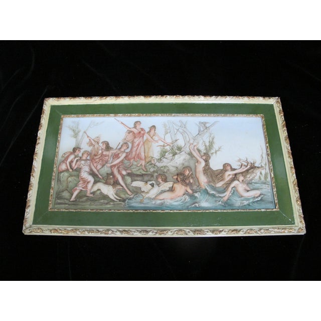 Karl Ens Volkstedt German bisque plaque, after the painting "The Hunt of Diana" by Hans Makart. Composition is based on a...