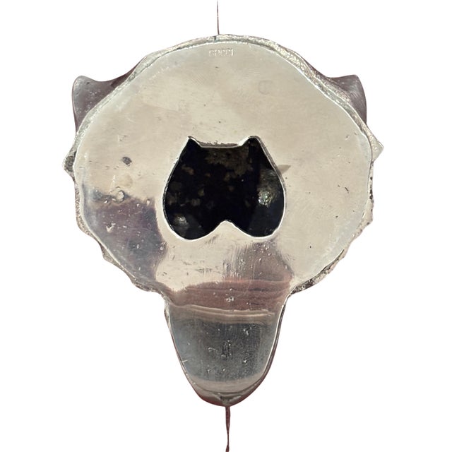 Metal Vintage Gucci Silver-Tone Fox Head Bottle Opener For Sale - Image 7 of 8