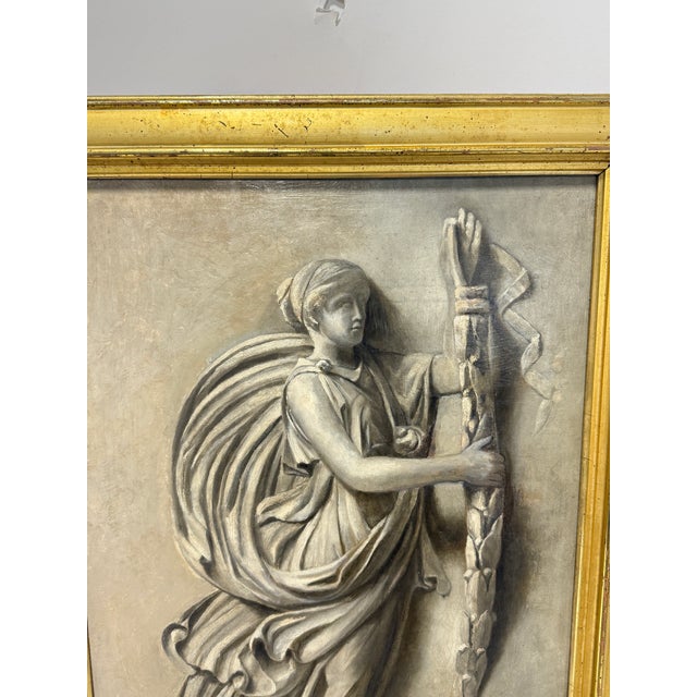 19th Century, Grand Tour Grisaille Allegory of Victory With Roman Standard For Sale - Image 9 of 12