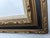 Large Vintage Carved Wood Picture Frame in Gold & Deep Blue With Cream Linen Liner For Sale - Image 4 of 15