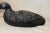 Wood Vintage Hand Carved Painted Wood Folk Art Black Duck Decoy Sculpture Figure For Sale - Image 7 of 9