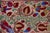 Cream Uzbek Suzani Embroidered Table Runner – Red Pomegranate & Blue Floral Boho Textile 1'8'' X 6'1'' For Sale - Image 10 of 11