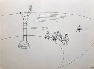 (after) Alexander Calder, Alexander Calder Circus Reproduction Lithograph After a Drawing, 1964
