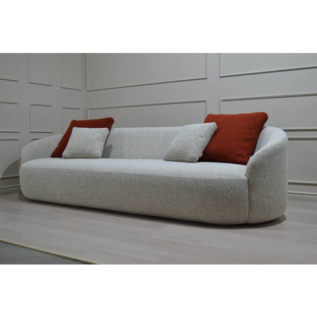 Contemporary Cottonflower 280 Cloud Curved Sofa in Soft Beige Boucle by Danu Chirinciuc for Kabinet For Sale - Image 3 of 7