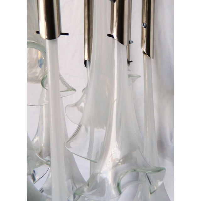 Vintage Italian Murano Corolle Flower Chandelier For Sale - Image 5 of 5