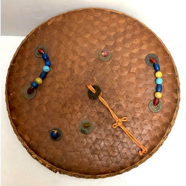 Chinese Antique Chinese Sewing Basket With Peking Glass Beads For Sale - Image 3 of 6