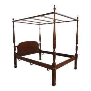 Henkel Harris Walnut Queen Size Poster Canopy Bed For Sale