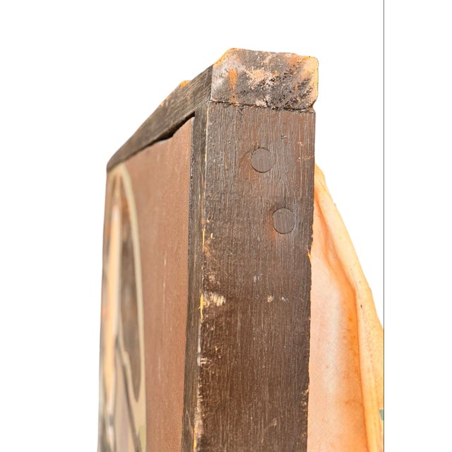 Late 20th Century Icon Painting on a Post Modern Textile by Unknown Artist For Sale - Image 12 of 13