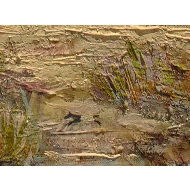 Indian VTG American Indians W Horses Oil Painting Picture Signed W Horse Monogram Fabri For Sale - Image 3 of 15