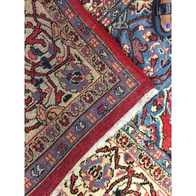 Traditional Vintage Soft Red Sarouk Handwoven Area Rug 8ft X 11ft For Sale - Image 3 of 6