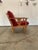 Red Danish Mid-Century Carved Oak Easy Chair in Oak 1960's For Sale - Image 8 of 12
