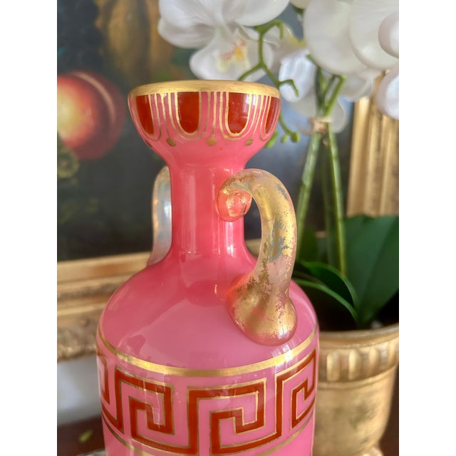 Glass 19th Century Continental Pink Opaline Glass Vase For Sale - Image 7 of 9
