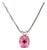 14k White Gold Rubellite Pendant Necklace For Sale
