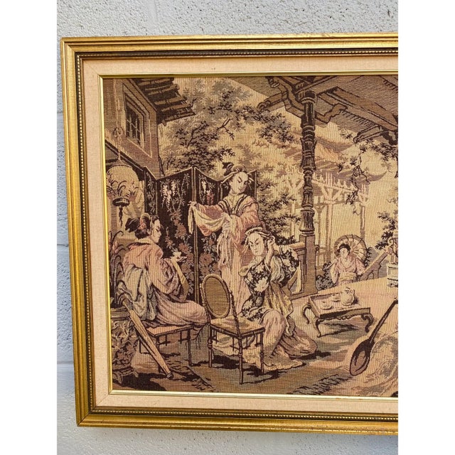 1920s Japanese Panoramic Tapestry Needlepoint Panel For Sale - Image 4 of 5