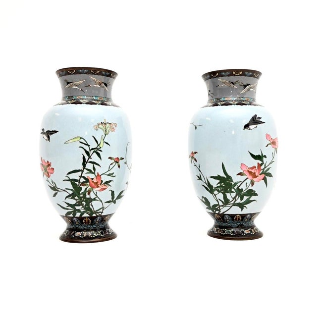 Vintage Japanese Cloisonne Vases, 1950, Set of 2 For Sale - Image 11 of 11