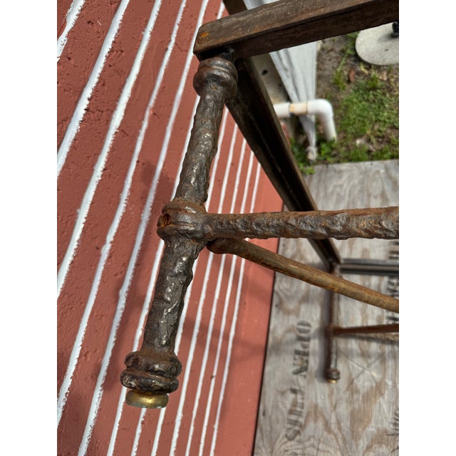 Vintage Solid Iron Steel With Bronze Snake Giacometti Style Brutalist Sculpture Coffee Table Base For Sale - Image 9 of 10