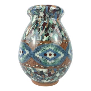 Jean Gerbino Mosaic Ceramic Vase, Vallauris, France, Mid-20th Century For Sale