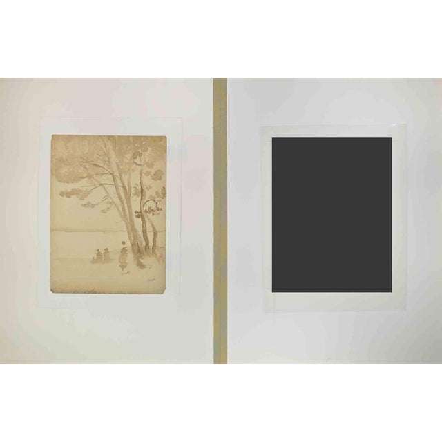 The Tree is an drawing realized Henry Lerolle in the Early-20th Century. Watercolor. Good condition. Hand-signed. This...