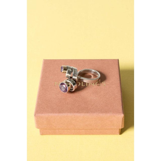 Silver and Amethyst Ring by Cecilia Johansson For Sale - Image 5 of 8