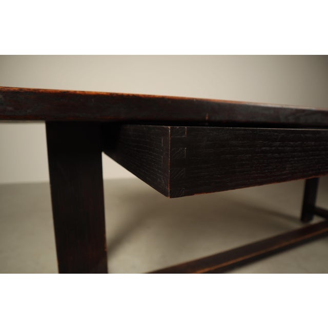 1970s Dark Stained Dining Table by Jean Batenburg for Mi, Belgium, 1969 For Sale - Image 5 of 16