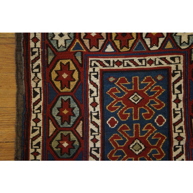 Antique Pesian - Soumak rug. Measures: 1'4" x 3'6". Antique Soumak Persian 1900s Rug, Country of Origin: Iran / Persia,...