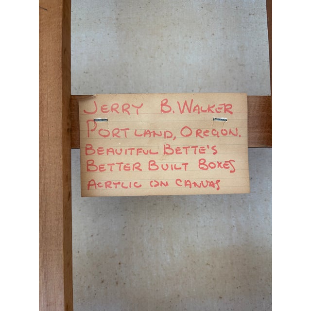 Exhibited Vintage Monumental Hard Edge Abstract Op Art Geometric Shaped Canvas Painting, Signed Jerry L. Walker, 1972 For Sale - Image 14 of 16