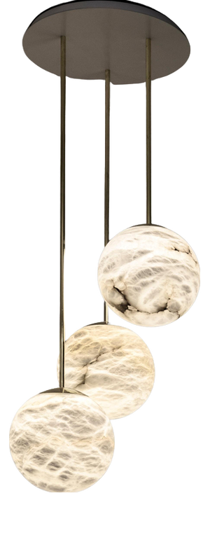 Moon Pendant Lamps by United Alabaster, Set of 3