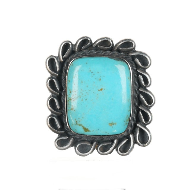 Sz11 Gilbert Nez Navajo large sterling and turquoise ring. All precious metals are tested, any Native American jewelry...