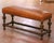 Early 20th Century Early 20th Century French Louis XIII Style Walnut Bench With Leather Seat For Sale - Image 5 of 9