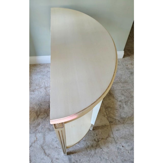 Ethan Allen Gustavian Swedish Demilune Console Table For Sale - Image 12 of 17