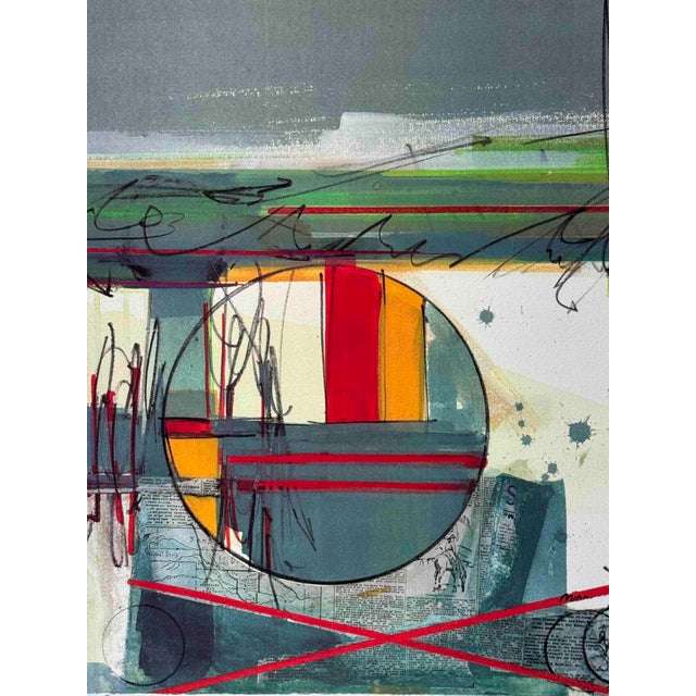 Sam Middleton, Abstract Composition Original Color Etching Ae, 1998, Screen Print For Sale - Image 4 of 7