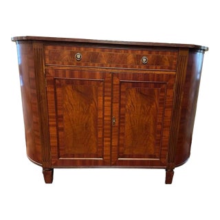 Beautiful Credenza with Crotch Mahogany Top and Doors For Sale