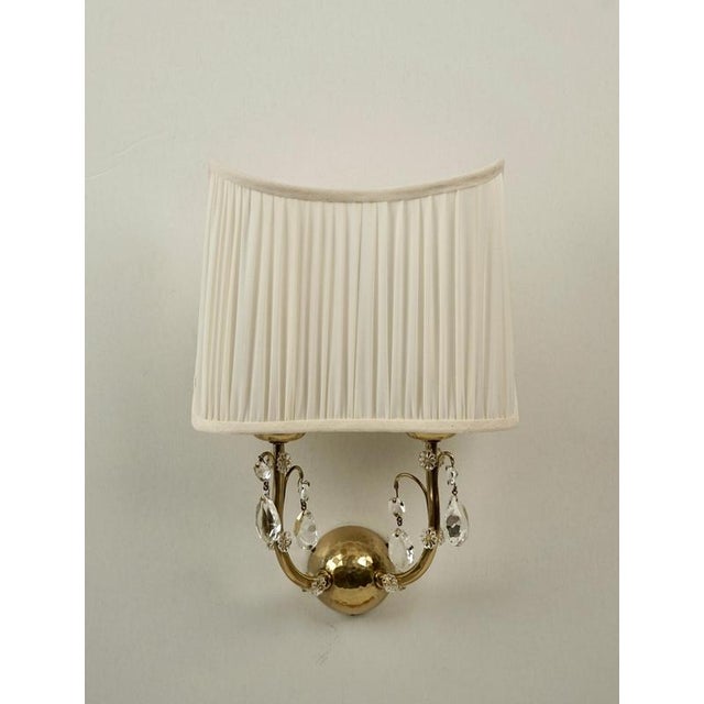 Brass Wall Lights with Glass Crystal Decorations, Austria, 1936, Set of 2 For Sale - Image 10 of 18