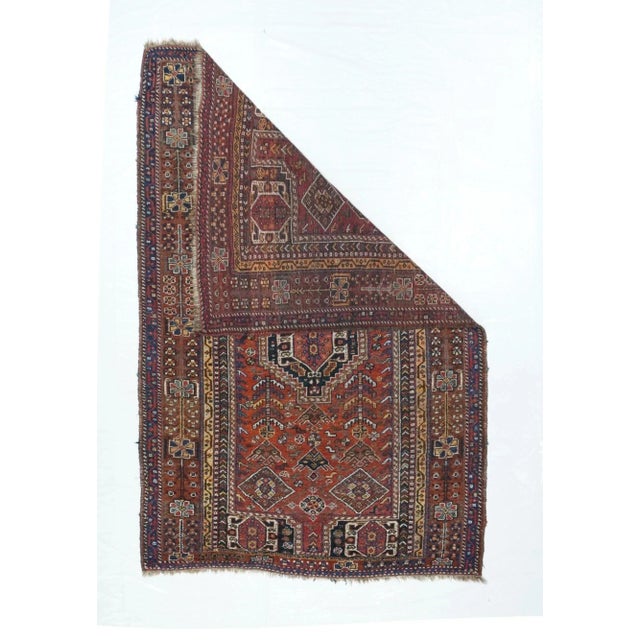 Antique Persian Qashqai Rug 4'9'' X 7'5'' For Sale - Image 4 of 11