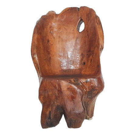 Hand-Carved Wooden Tree Trunk Chair, 1970s For Sale