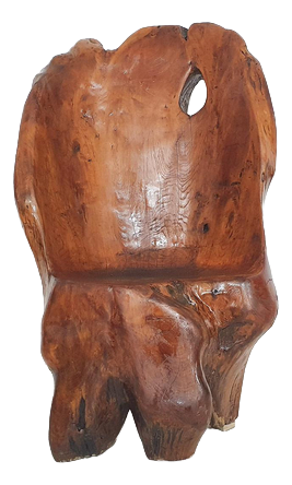 Hand-Carved Wooden Tree Trunk Chair, 1970s