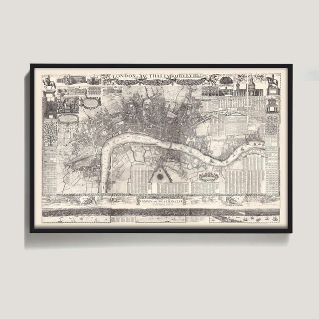 This large map of London is restored from the original manuscript panels. It was originally mapped in 1682 and printed in...