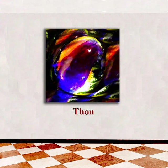 Thon, (Fausto Tonello), ''Night bleu'', mixed media on canvas, cm.100x100, 2004 | authentic author This piece has an...