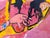 Contemporary Oswaldo Subero "Jacucci" Contemporary Abstract Pink & Yellow Expressionist Female Painting, 2005 For Sale - Image 3 of 12