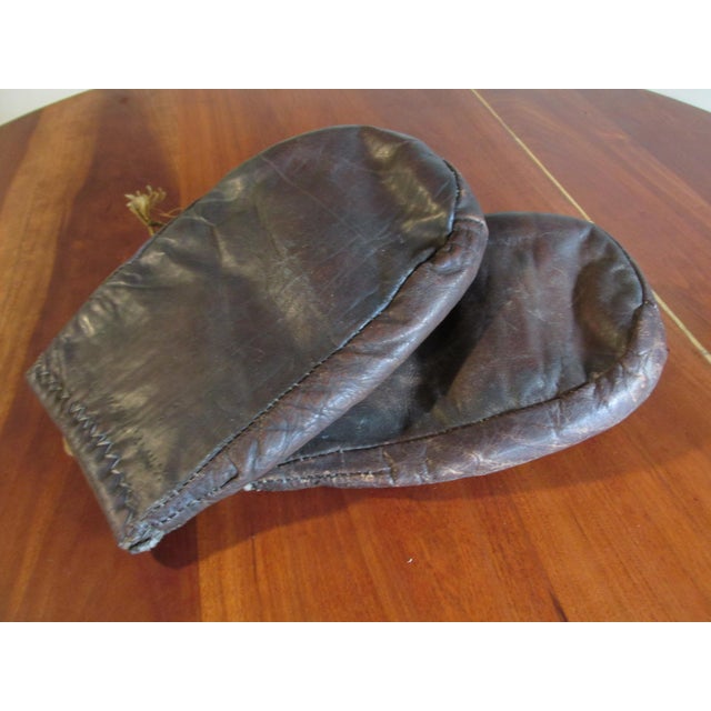 Antique 1930s Custom Made Leather Thumbless Boxing Gloves With Wooden Inserts For Sale - Image 12 of 13