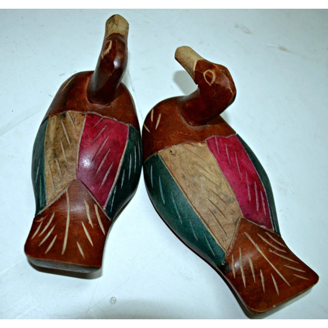 Wood Carved Wooden Decoys - A Pair For Sale - Image 7 of 10