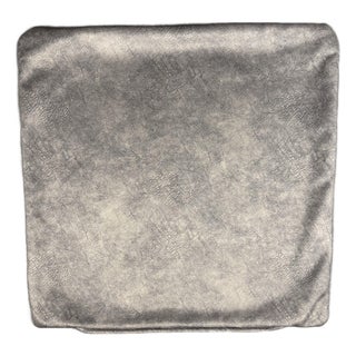 Handmade Distressed Gray Textured Velvet Square Throw Pillow Cover 21x21 Usa For Sale
