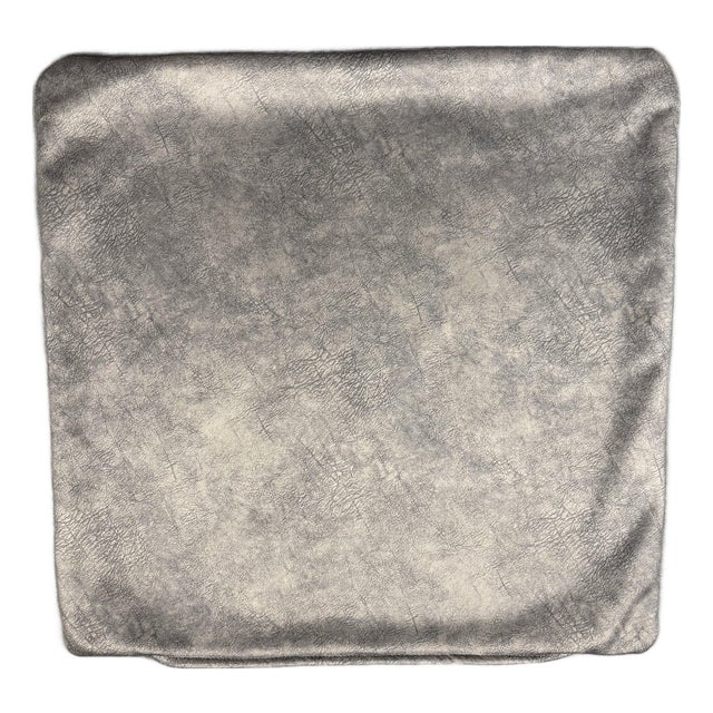 Handmade Distressed Gray Textured Velvet Square Throw Pillow Cover 21x21 Usa For Sale