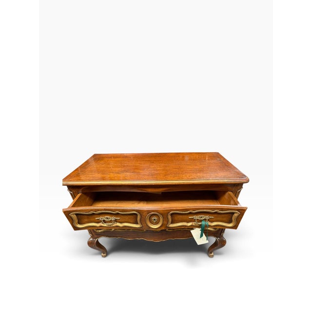 Italian 19c Style Italian Gilded Walnut Chest of Drawers Commode For Sale - Image 3 of 5