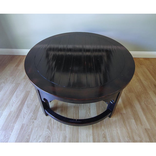 Rustic Round Cocktail Coffee Table by Sherrill Furniture For Sale In Los Angeles - Image 6 of 18