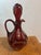AntiquevEtched Red Cranberry Decanter Set With 2 Glasses For Sale - Image 10 of 10