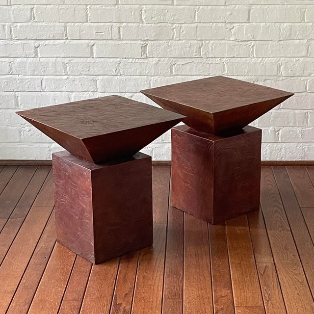 Bronze Pair of Gene Summers F22 Stools/Side Tables For Sale - Image 8 of 8