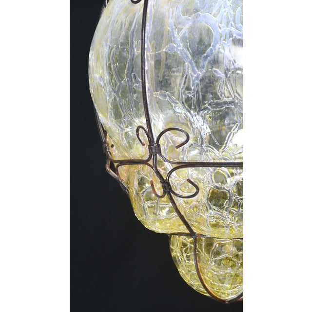 Italian 1970s Italian Wonderful Yellow Colour Venetian Lantern, Seguso Murano Glass For Sale - Image 3 of 15